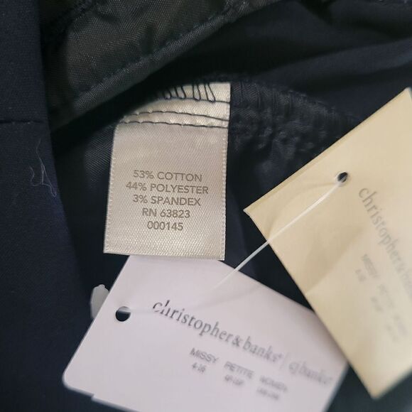 Christopher & Banks Navy Modern Fit Straight Leg Petite Trouser - Picture 9 of 14